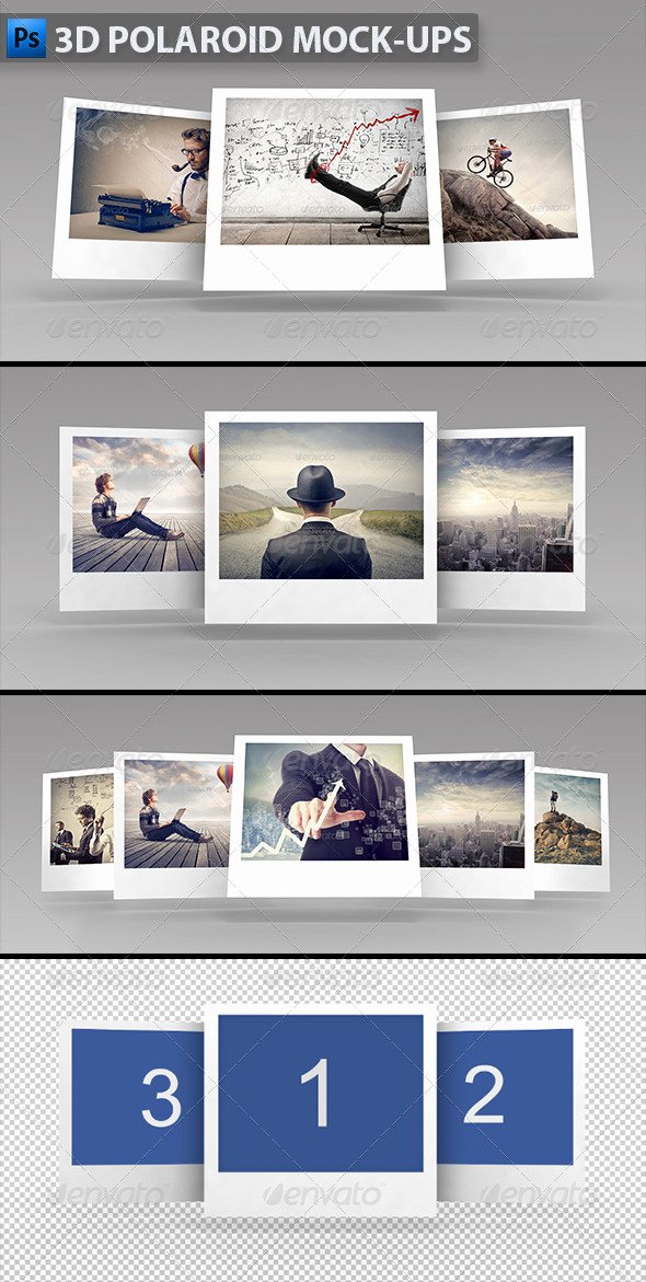 Polaroid Frame Psd Unique 3d Polaroid Mock Ups by themedia