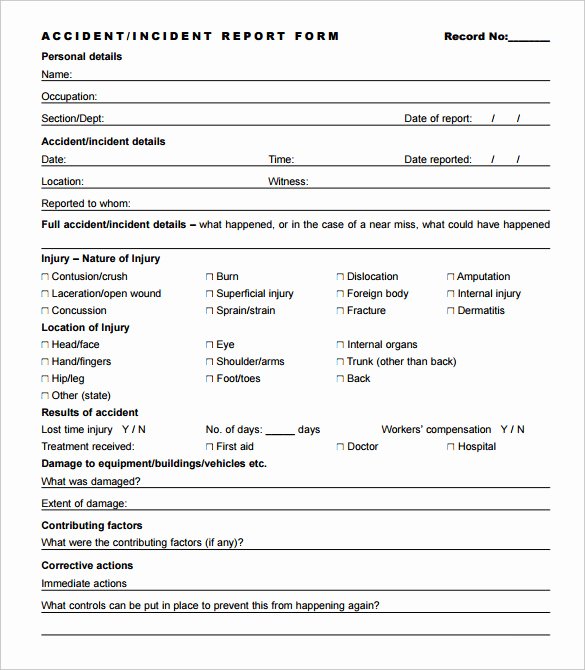 Police Accident Report form Best Of 50 Incident Report Templates Pdf Docs Apple Pages