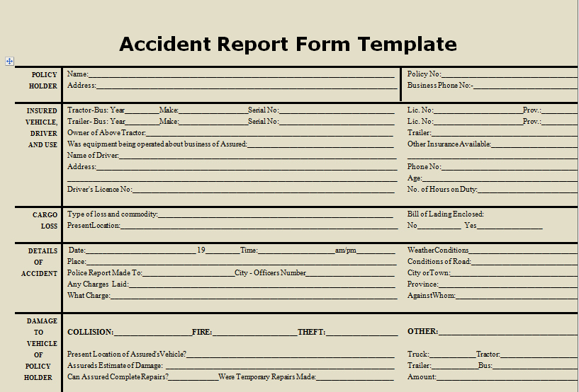 Police Accident Report form New Download Accident Report form Template Microsoft Excel