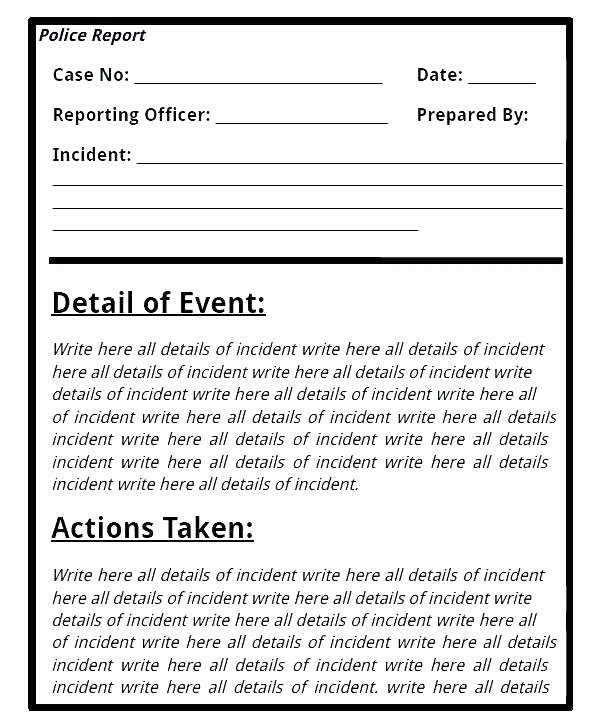 Police Investigation Report Elegant Police Investigation Report Template