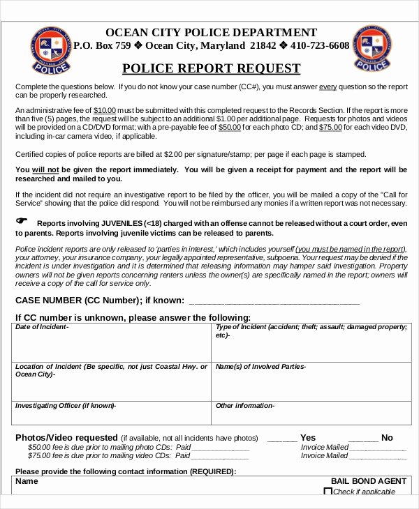 Police Report Samples Elegant 9 Police Report Templates Free Sample Example format