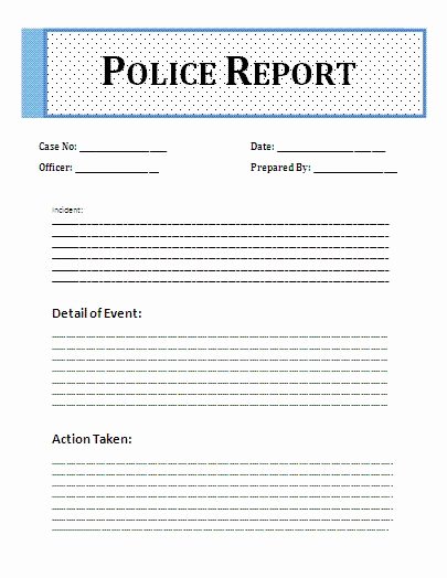 Police Report Samples Fresh Police Free Printable and Templates On Pinterest