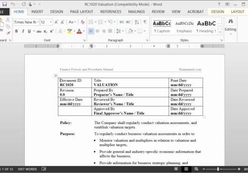 Policy and Procedure Manual Template Free Download New Policy and Procedure Template Microsoft Word