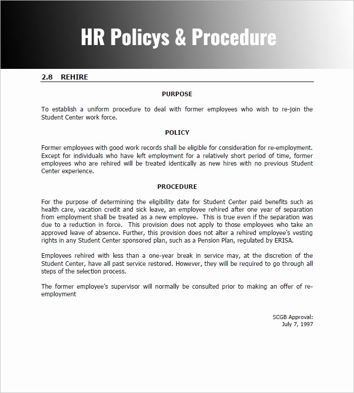Policy and Procedure Template Awesome Policies and Procedures Template for Small Business Policy