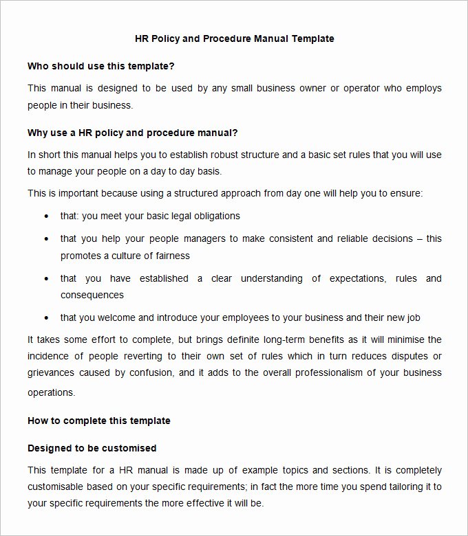 Policy and Procedure Template Best Of 53 Hr Policy Templates Hr Templates