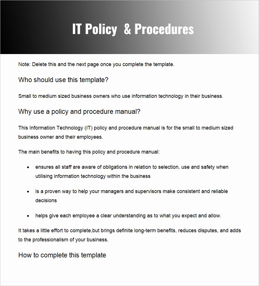 Policy and Procedure Template Free Awesome Policies and Procedures Template