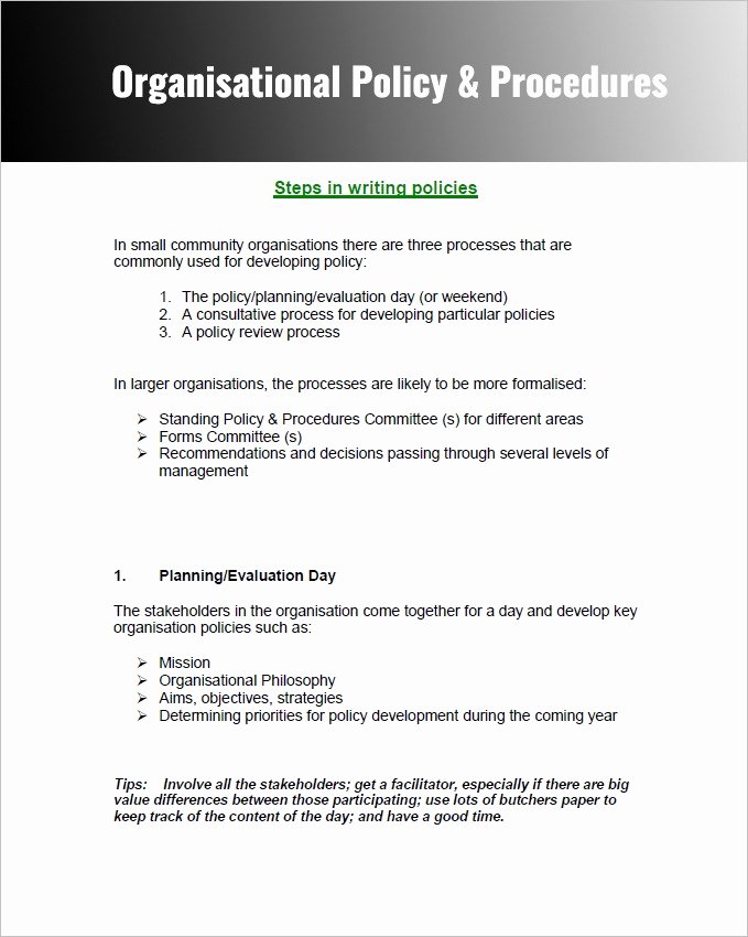 Policy and Procedure Template Lovely Pany Policy Template