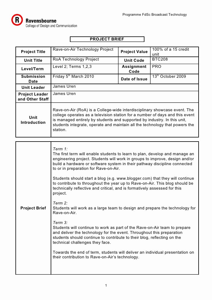Policy Brief Template Microsoft Word Inspirational Btc208 Project Brief