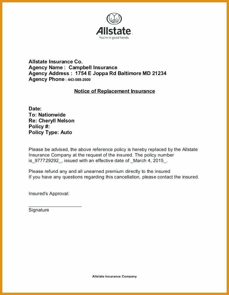 Policy Letter Template Elegant Insurance Policy Cancellation Letter Template Sample