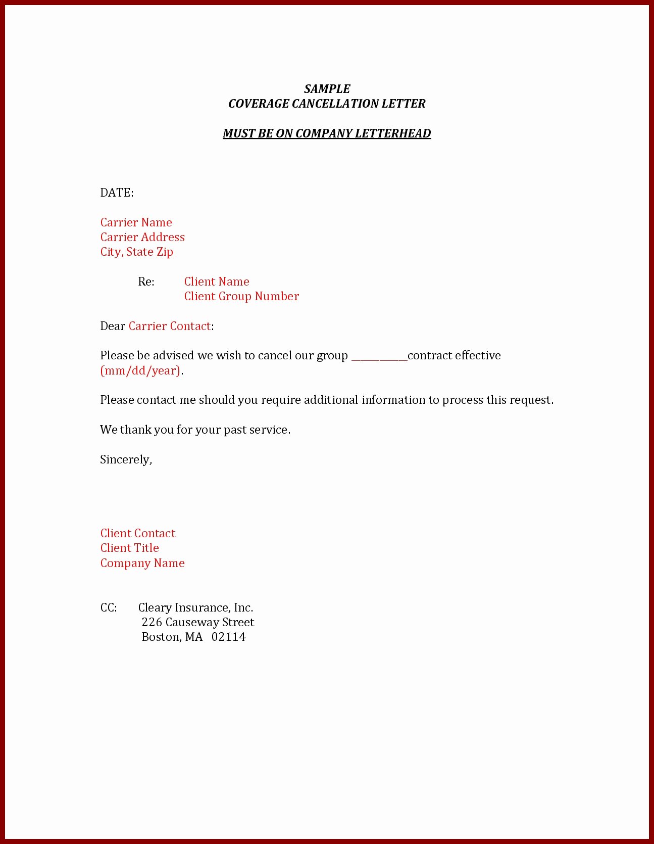 Policy Letter Template Inspirational Car Insurance Cancellation Letter Template Examples