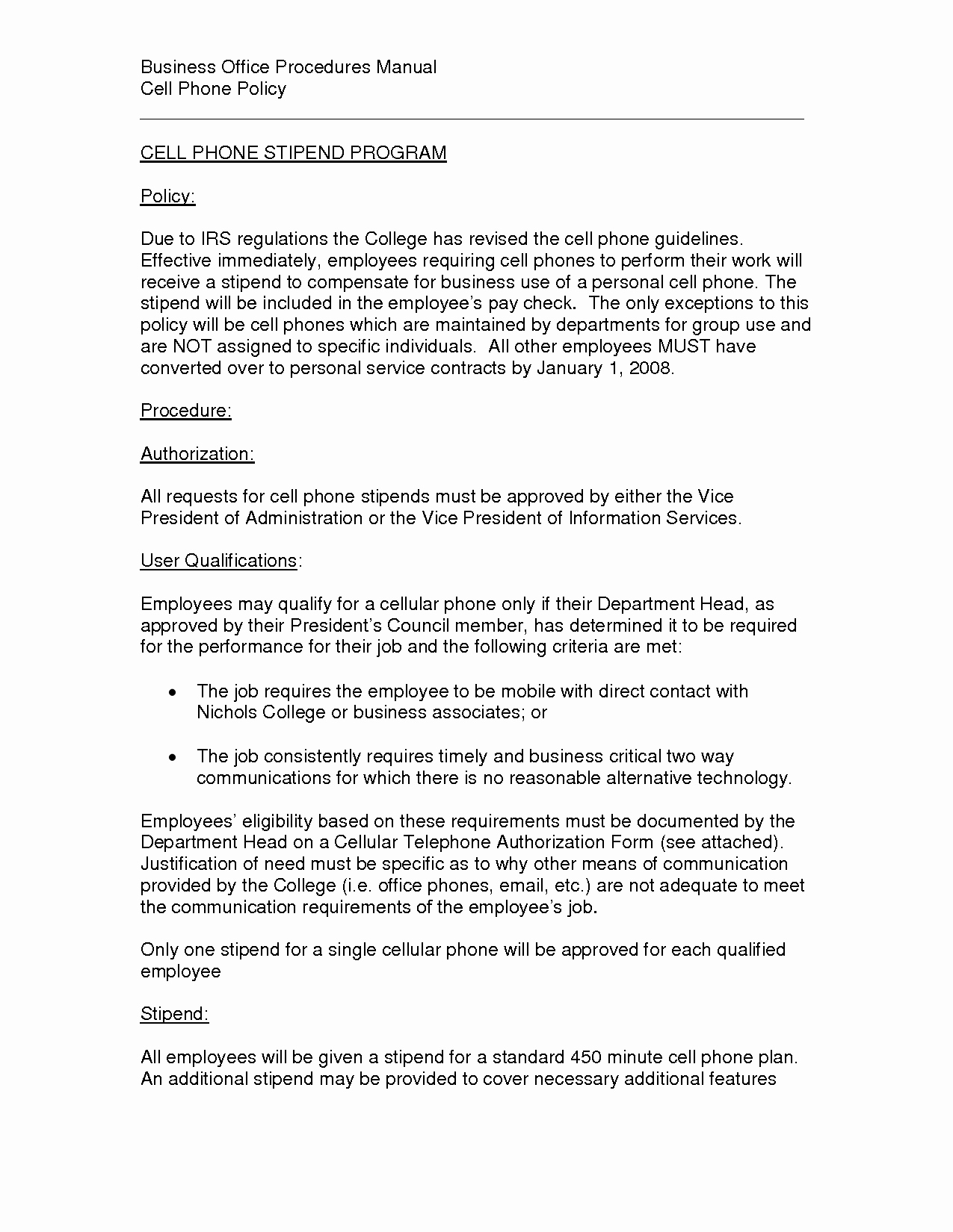Policy Letter Template Unique Printable Sample Cell Phone Policy form