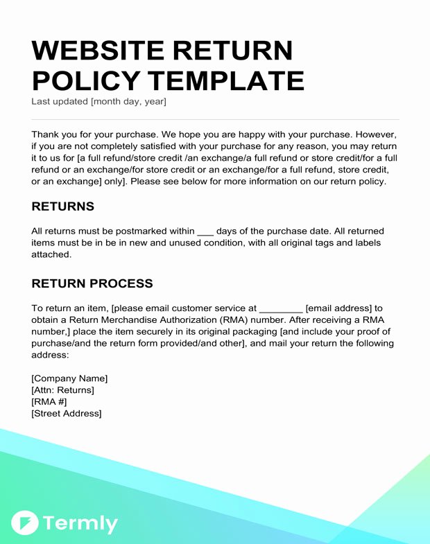 Policy Letter Template Unique Return Policy Templates &amp; Examples Free to Download