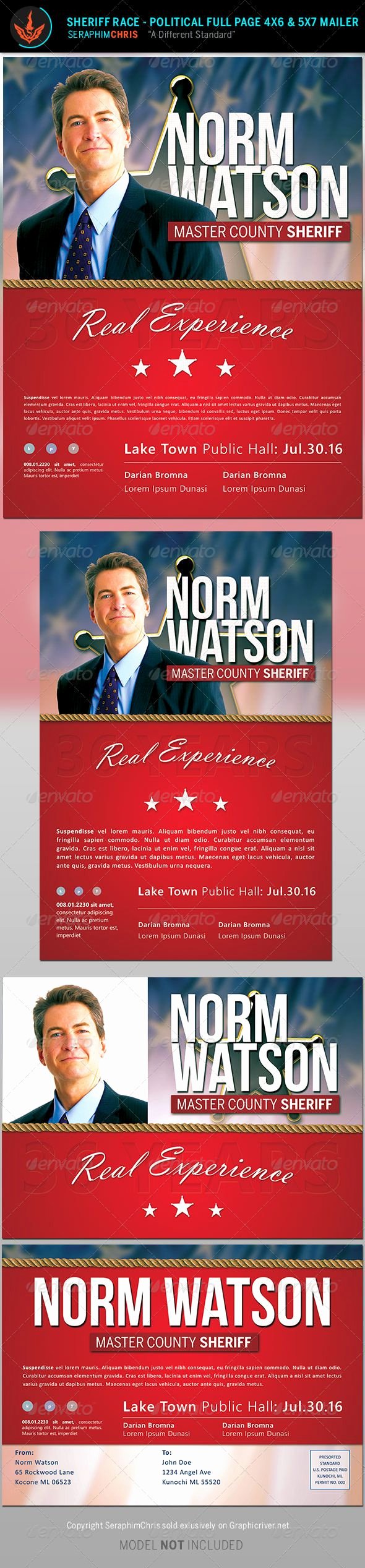 Political Mailers Template Unique Sheriff Race Political Flyer and Mailer Template