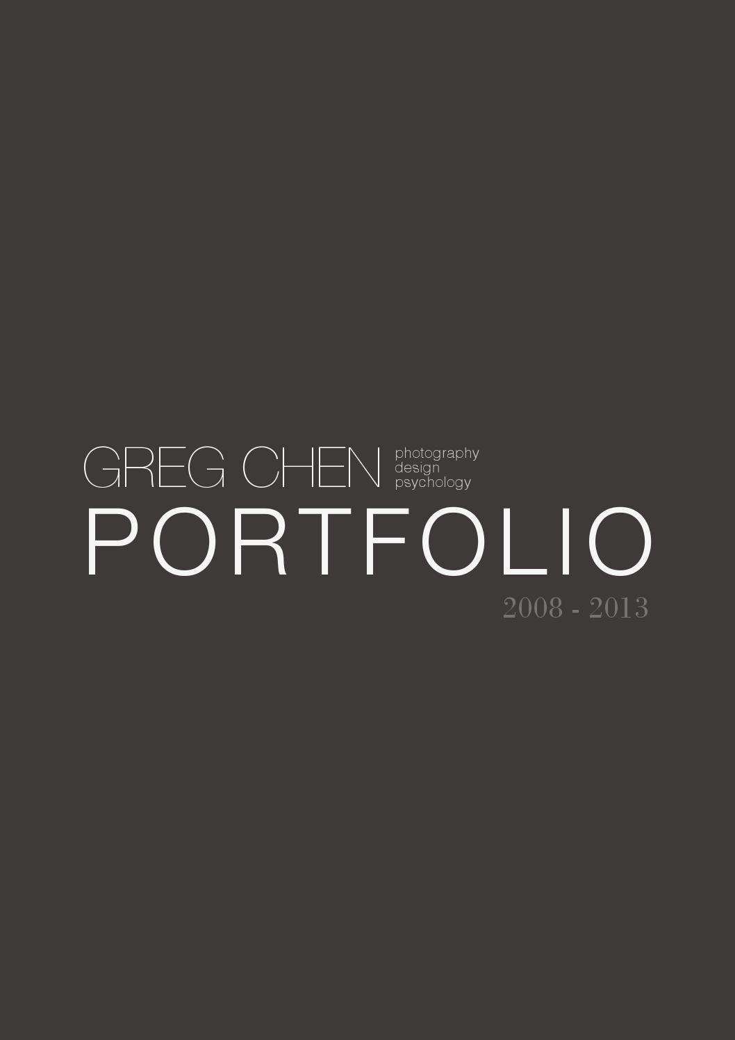 Portfolio Cover Pages Templates Lovely Greg Chen Design Portfolio 2013 by Greg Chen issuu