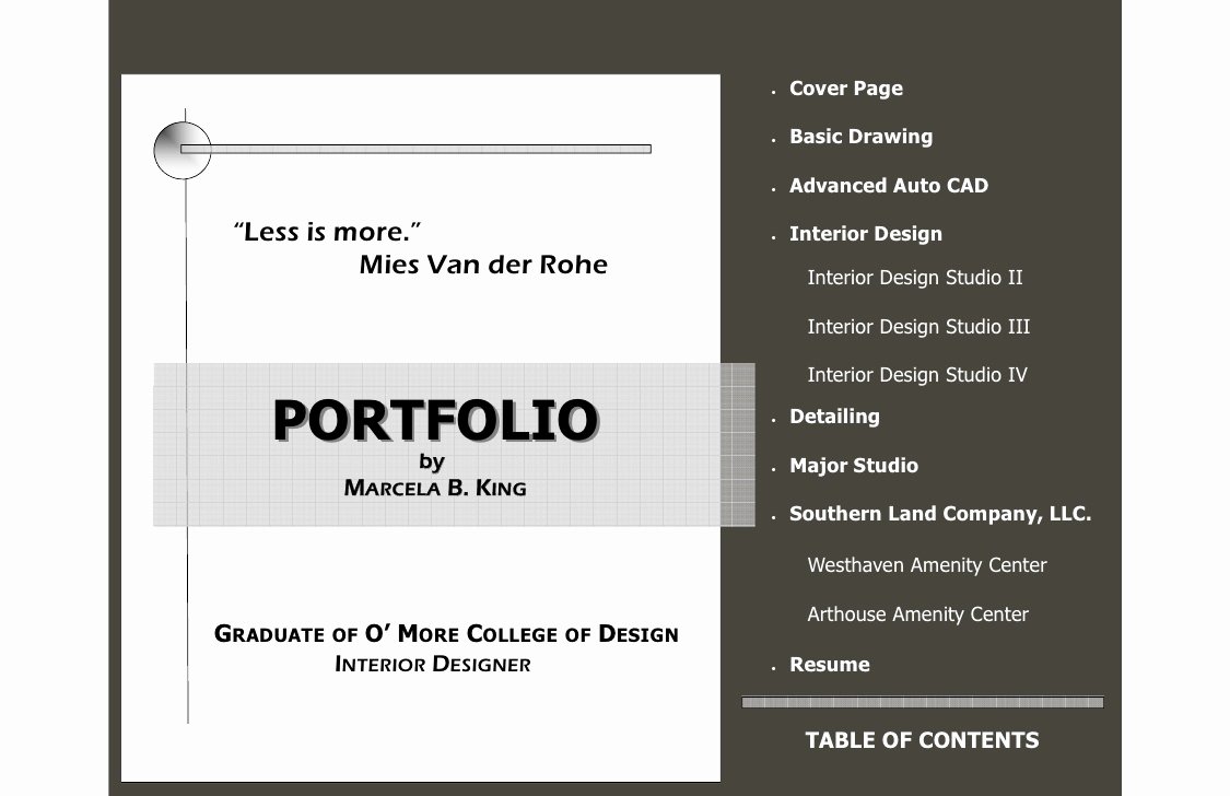 Portfolio Cover Pages Templates New 2008 Portfolio