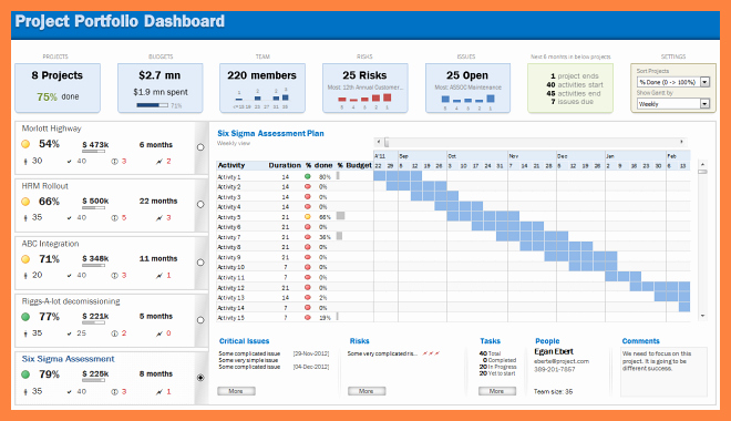 Portfolio Management Template Inspirational Project Portfolio Dashboard