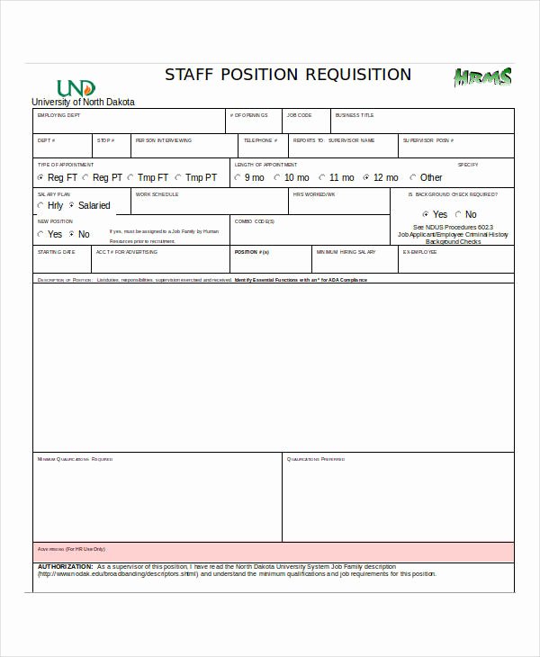 Position Requisition form Awesome 32 Requisition forms In Doc