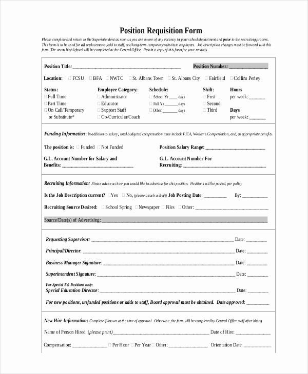 Position Requisition form Lovely Job Requisition form Sample 10 Free Documents In Word Pdf