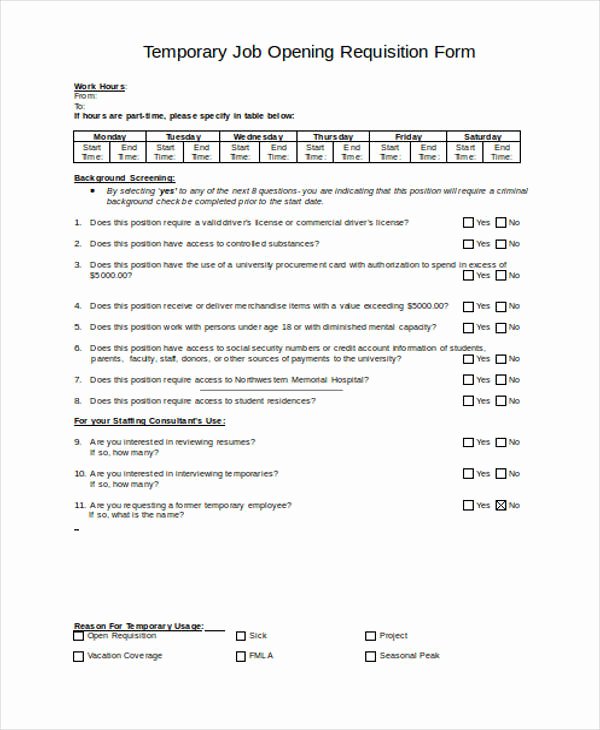 Position Requisition form New Job Requisition form Sample 10 Free Documents In Word Pdf