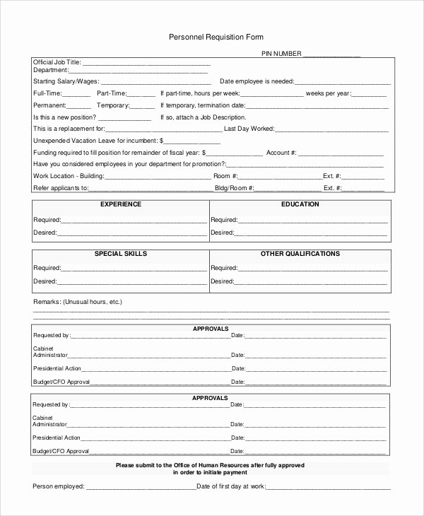 Position Requisition form Template Elegant Requisition form Samples Examples Templates 10