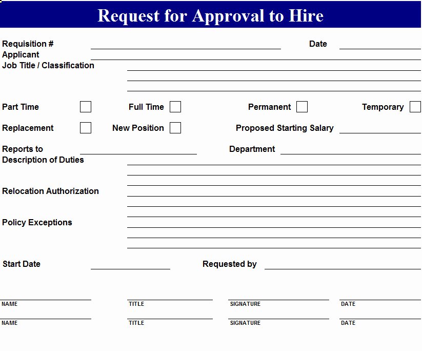 Position Requisition form Template Luxury Request to Hire form