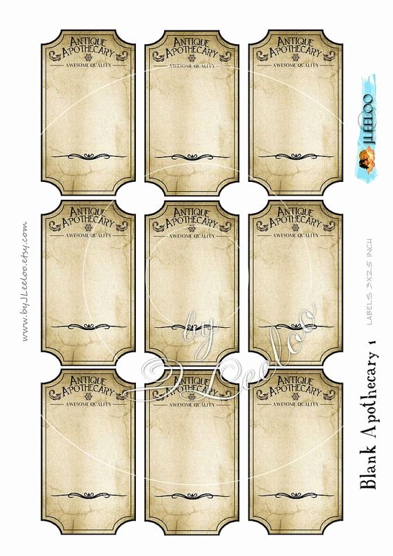 Potion Label Template Beautiful Blank Apothecary Editable Printable Tags Label Poison