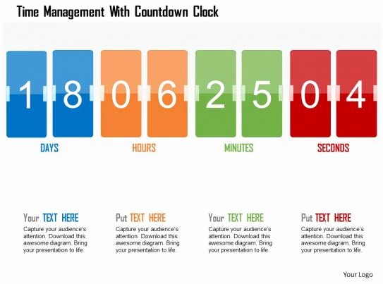 Powerpoint Countdown Timer Template Awesome Time Management with Countdown Clock Flat Powerpoint