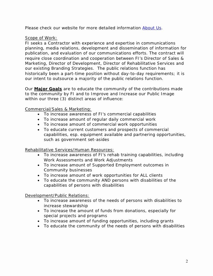 Pr Contracts Template Awesome Template Public Relations Rfp