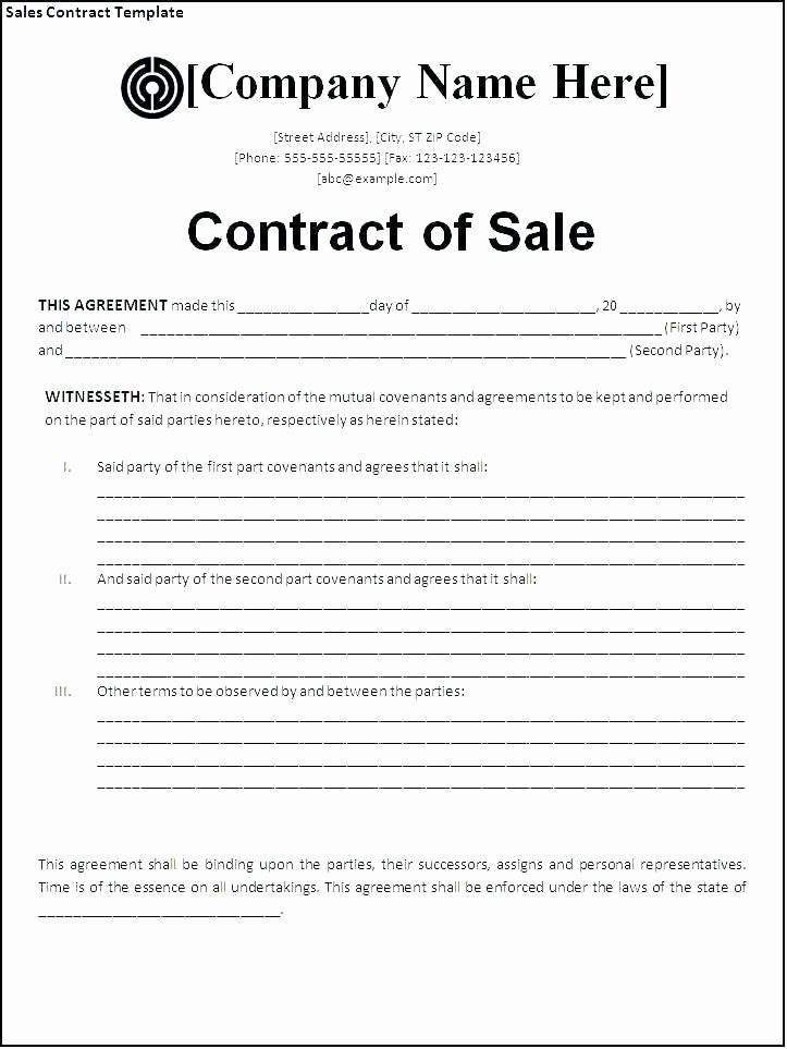 Pr Contracts Template Beautiful Used Car Sale Contract