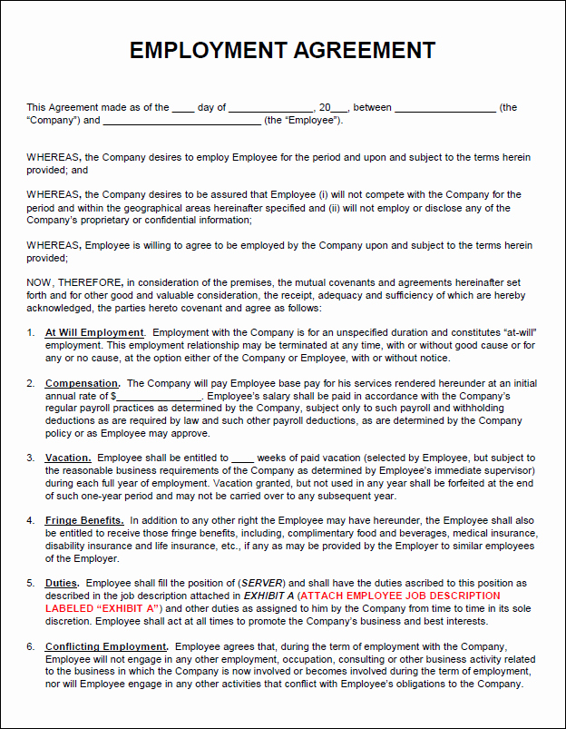 Pr Contracts Template Lovely Employment Agreement Template