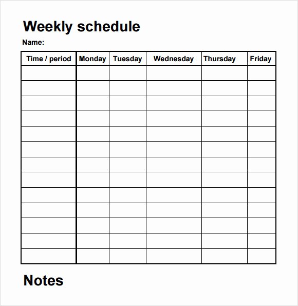 Practice Schedule Template Awesome Blank Schedule Template 6 Download Free Documents In Pdf