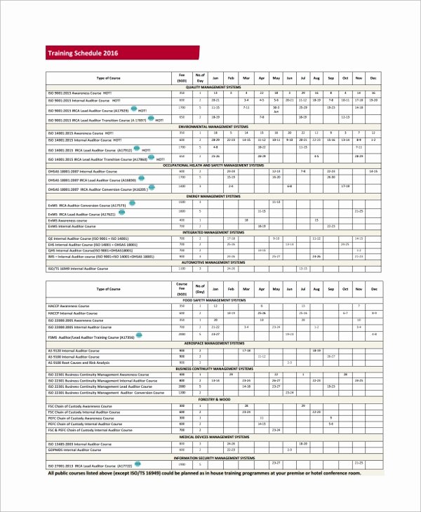 Practice Schedule Template Awesome Sample Training Schedule Template 17 Free Documents