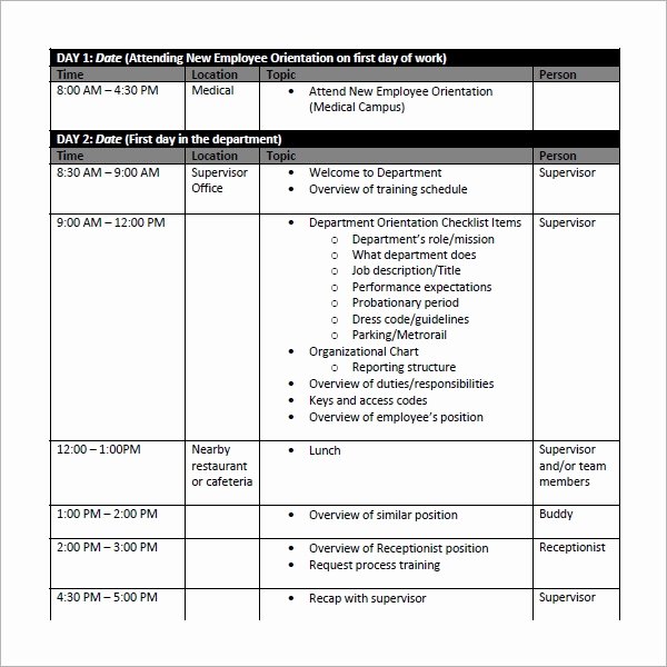 Practice Schedule Template Fresh Sample Training Plan