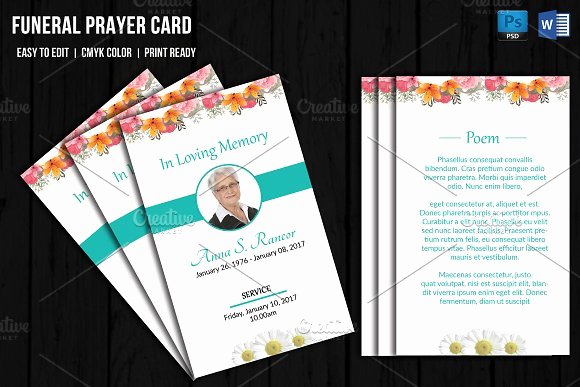 Prayer Card Template Free Fresh Funeral Prayer Card Template V656 Card Templates On