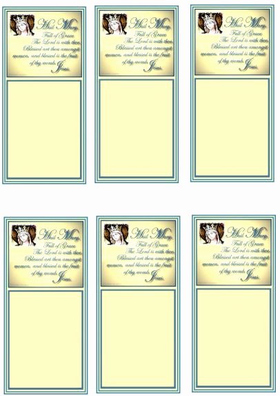 Prayer Card Template Inspirational Hail Mary Prayer Cards original Design