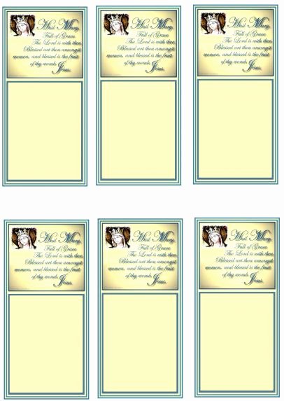 Prayer Card Template Inspirational Hail Mary Prayer Cards original Design