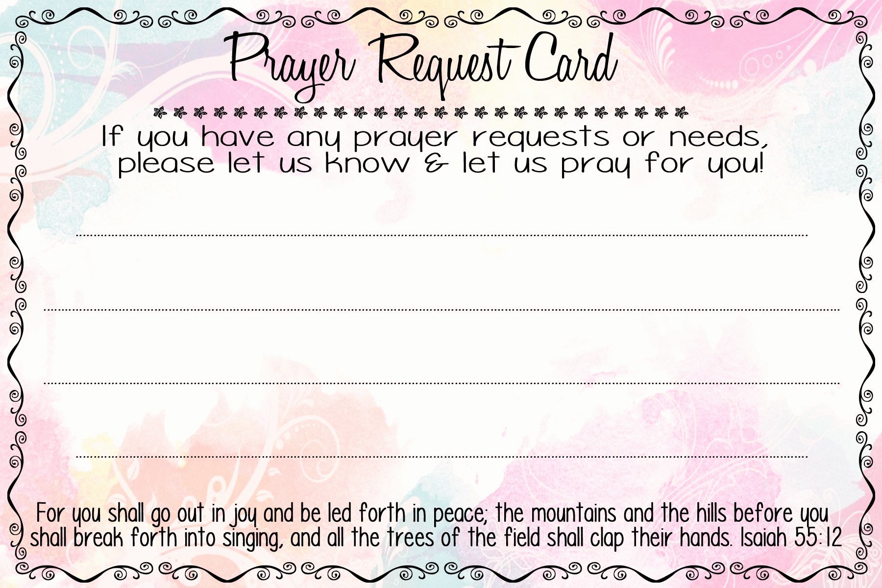 Prayer Card Template Luxury Church Prayer Request Card Template Love