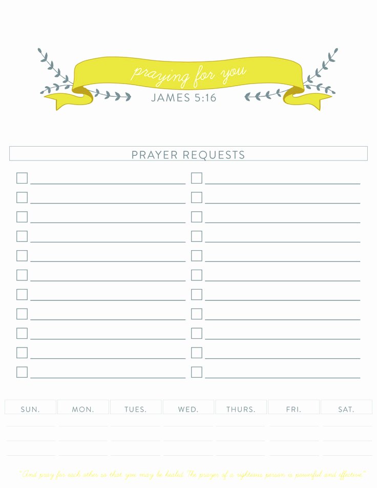 Prayer Request Cards Free Printables New Prayer Request Printable From the Small Seed