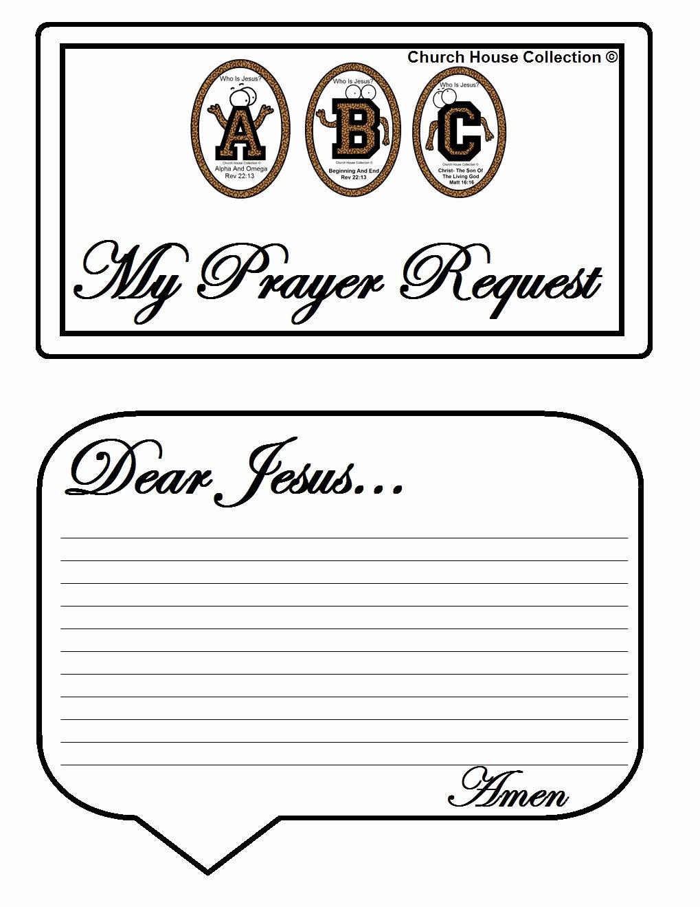 Prayer Request Cards Template Luxury Church House Collection Blog Abc S &quot;who is Jesus &quot; White