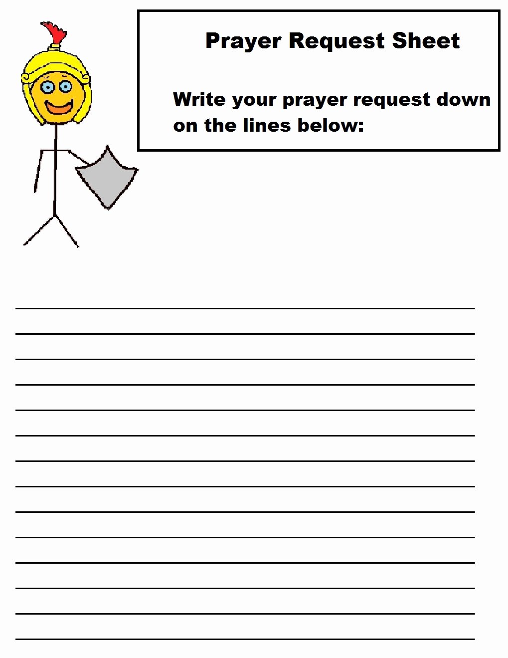 Prayer Request forms Templates Beautiful Armor God Lesson for Kids