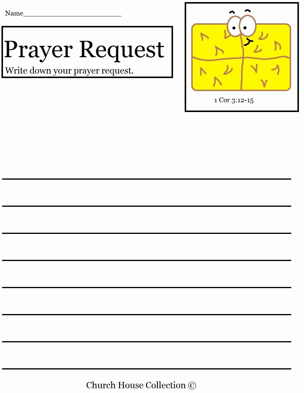 Prayer Request forms Templates Elegant Hay Bale Prayer Request Sheet for Sunday School