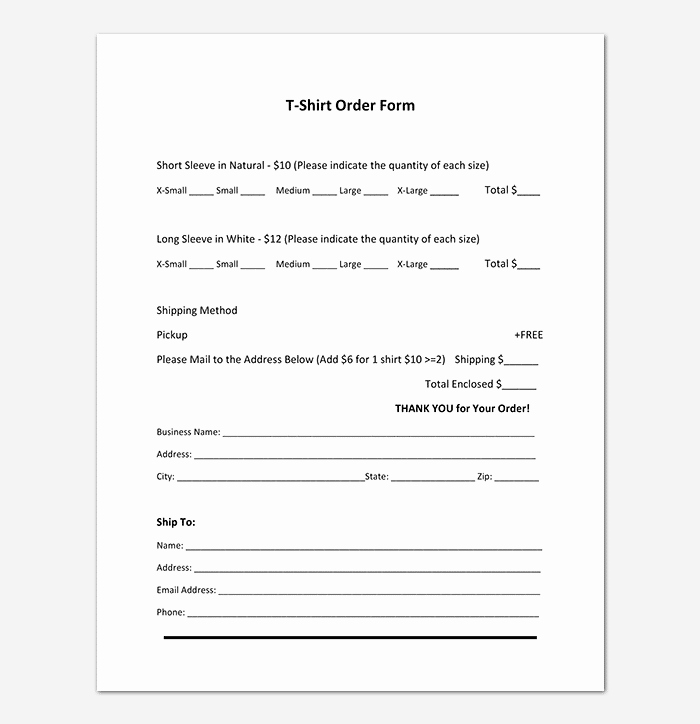 Pre order form Template Lovely T Shirt order form Template 17 Word Excel Pdf