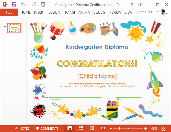 Preschool Graduation Program Template Best Of Kindergarten Diploma Certificate Powerpoint Template