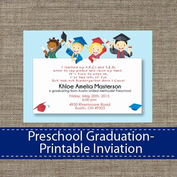 Preschool Graduation Program Template Luxury Preschool Graduation Invitation Diy Printable