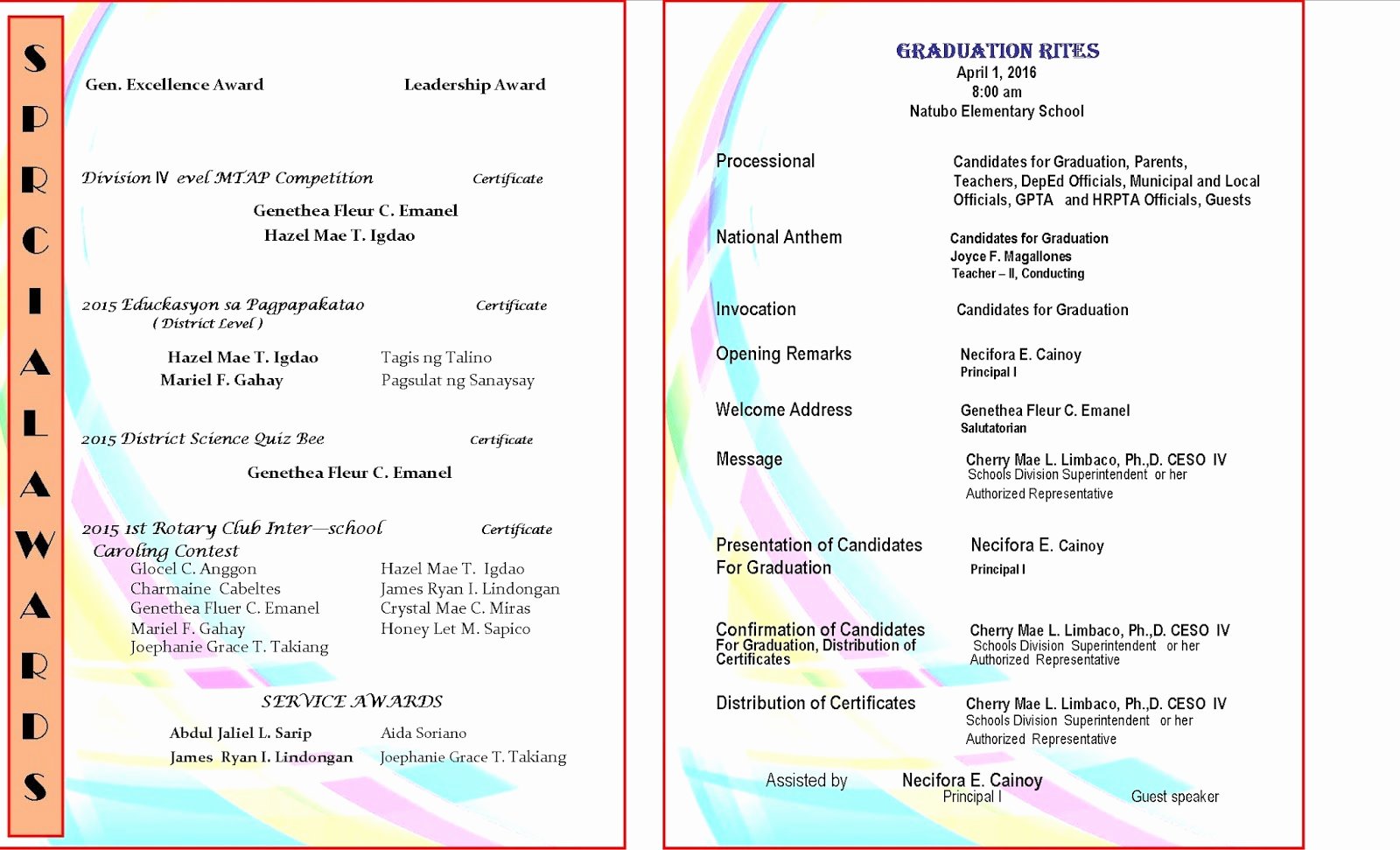 Preschool Graduation Programs Template Awesome 2015 2016 Graduation Program New Template Deped Lp S