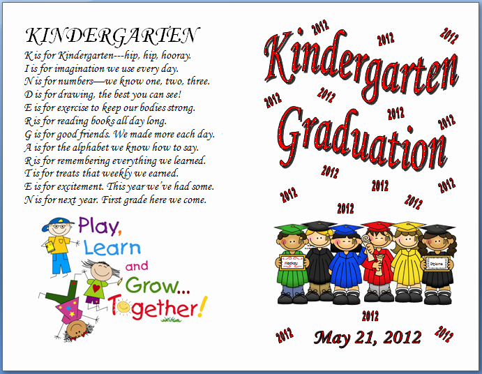 Preschool Graduation Programs Template Inspirational Keeping Focused Kindergarten Graduation 2012