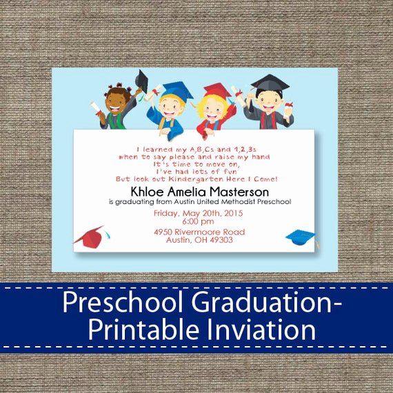 Preschool Graduation Programs Template Inspirational Preschool Graduation Invitation Diy Printable