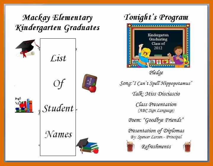 Preschool Graduation Programs Template Lovely 9 10 Template for Graduation Program