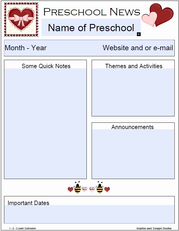 Preschool Newsletter Template Free Awesome 8 Best Of Monthly Newsletter Template Printables