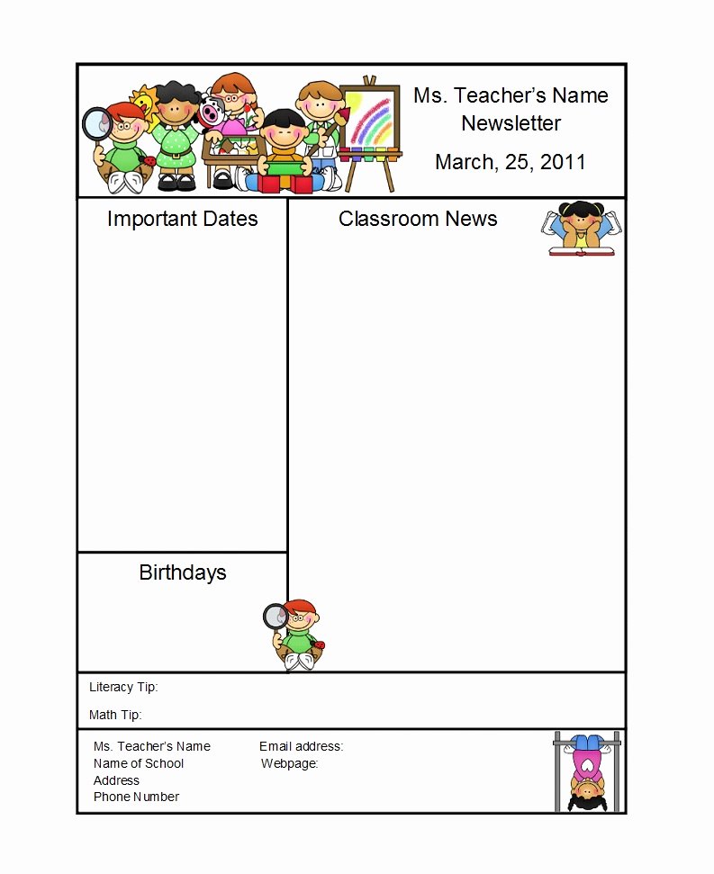 Preschool Newsletter Template Free Fresh 50 Creative Preschool Newsletter Templates Tips